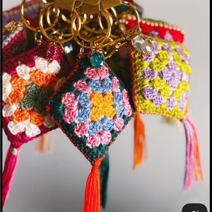 Granny square keychain